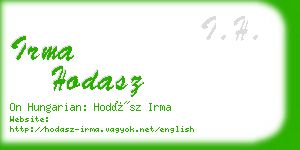 irma hodasz business card